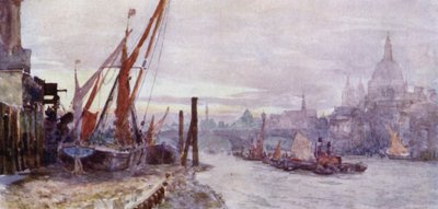 The Foreshore w Southwark (kolor lito) autorstwa Herbert Menzies (after) Marshall