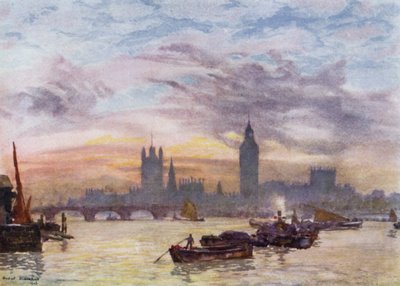 Westminster Towers (kolor lito) autorstwa Herbert Menzies (after) Marshall