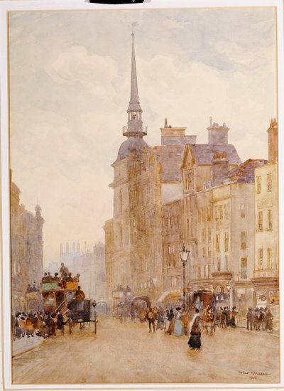 Patrząc w dół wzgórza Ludgate ze schodów św. Pawła, 1900 autorstwa Herbert Menzies Marshall
