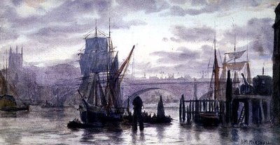 Nad Tamizą, akwarela autorstwa Herbert Menzies Marshall