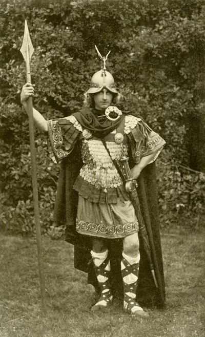 Przedstawia króla Artura w kostiumie brytyjskiego wodza, VI wiek n.e., 1924 r. autorstwa Herbert Norris