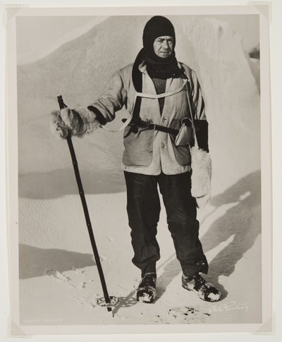 Kapitan Scott (1868-1912) podczas wyprawy Terra Nova (1910-13) na Biegun Południowy (odbitka bromowa) autorstwa Herbert Ponting