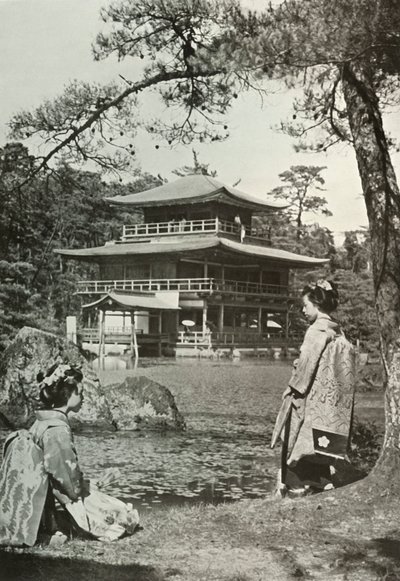 Kinkakuji Złoty Pawilon, 1910. autorstwa Herbert Ponting