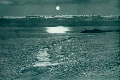 Lodowiec Barne: szczelina z cienkim mostem śnieżnym, c19101913, 1913. autorstwa Herbert Ponting