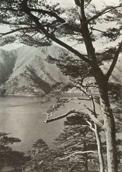 Hotel po drugiej stronie jeziora, Shoji, 1910. autorstwa Herbert Ponting