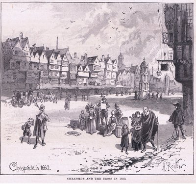 Cheapside AD 1660 autorstwa Herbert Railton