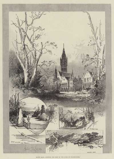 Eaton Hall, Chester, siedziba księcia Westminster autorstwa Herbert Railton
