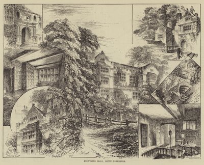 Fontanna Hall, Ripon, Yorkshire autorstwa Herbert Railton