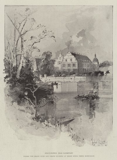 Kranichstein, niedaleko Darmstadt, gdzie wielki książę i wielka księżna heska spędzają miesiąc miodowy autorstwa Herbert Railton