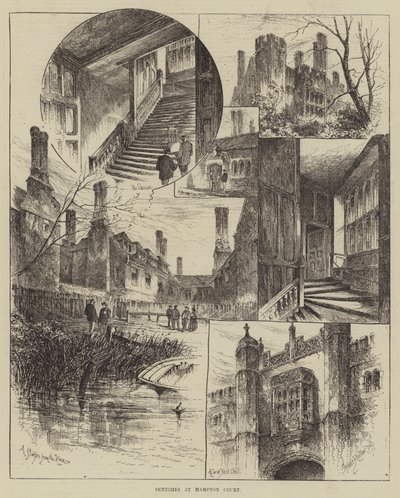 Szkice w Hampton Court autorstwa Herbert Railton