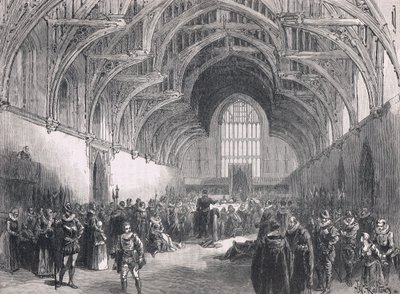 Proces państwowy w Westminster Hall za czasów Elżbiety I autorstwa Herbert Railton
