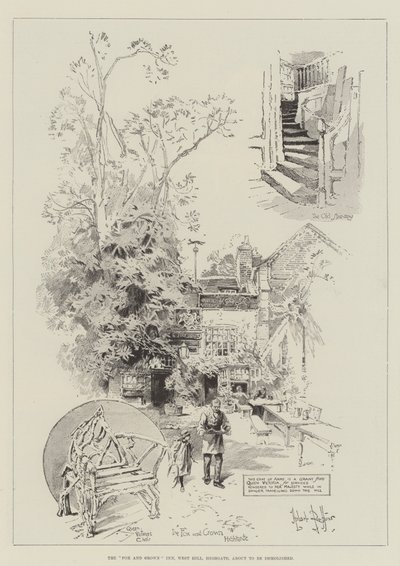 Gospoda Lisa i Korony, West Hill, Highgate, wkrótce zostanie zburzona autorstwa Herbert Railton
