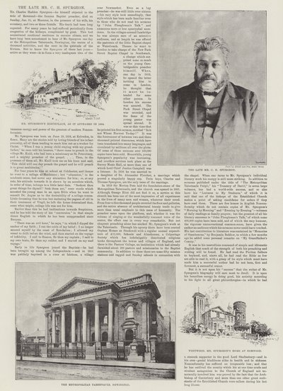 Nieżyjący Pan CH Spurgeon autorstwa Herbert Railton