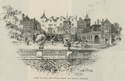 Widok na Holland House z południowego tarasu autorstwa Herbert Railton