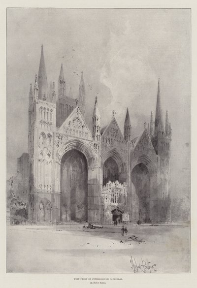 Zachodni front katedry w Peterborough autorstwa Herbert Railton
