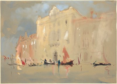 Gondole przed pałacem na Canale Grande w Wenecji autorstwa Hercules Brabazon Brabazon