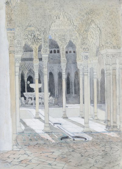 Dziedziniec Lwa, Alhambra, Granada, Hiszpania autorstwa Hercules Brabazon Brabazon