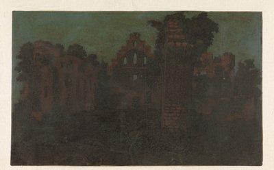 Ruiny opactwa Rijnsburg, duża wersja Ruiny opactwa Rijnsburg od południa: duża wersja autorstwa Hercules Segers