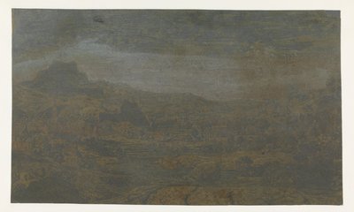 Dolina z rzeką i miasto z czterema wieżami autorstwa Hercules Segers