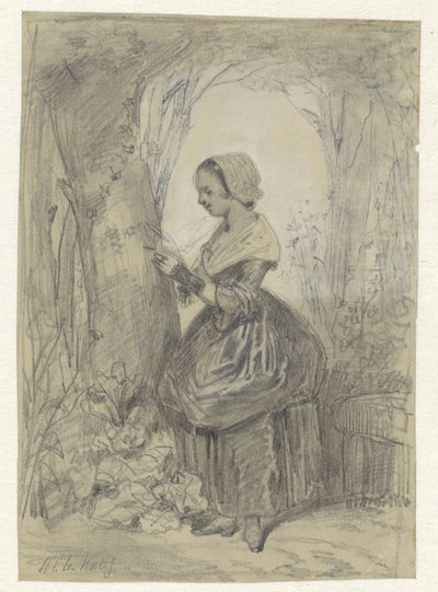 Dziewczyna przy drzewie autorstwa Herman Frederik Carel ten Kate