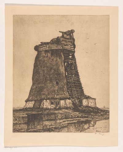Molen (tytuł na obiekcie) autorstwa Herman Heuff (signed by artist)