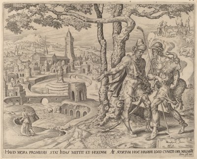 Hirah Adullamita z dzieckiem autorstwa Herman Jansz Muller after Maerten van Heemskerck