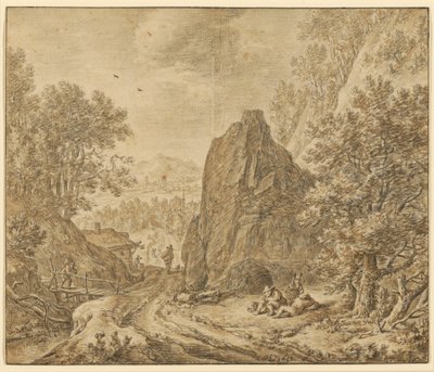 Krajobraz górski z postaciami autorstwa Herman Saftleven the Younger