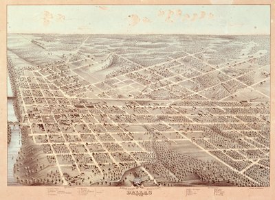 Mapa ulic Dallas, Teksas, 1872 r. autorstwa Herman attr. to Brosius
