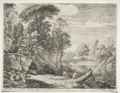 Osioł wiodący do rzeki, ok. 1930 r. 1652-1654. autorstwa Herman van Swanevelt
