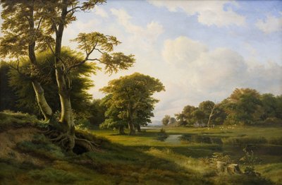 Krajobraz leśny w Hellebæk. Spadek autorstwa Hermann Carmiencke