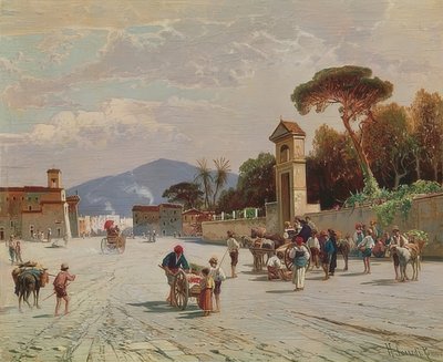 Południowa scena uliczna autorstwa Hermann David Salomon Corrodi