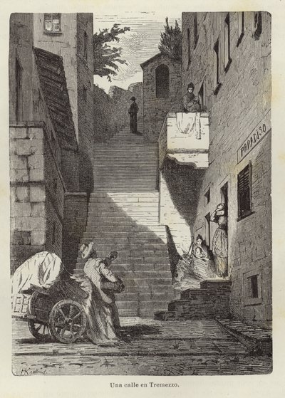 Ulica w Tremezzo autorstwa Hermann Kaulbach