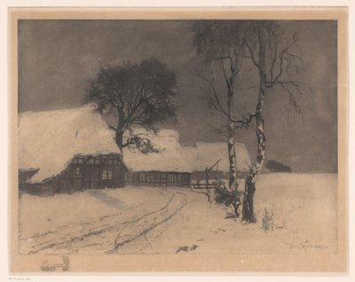 Gospodarstwa wiejskie w śniegu autorstwa Hermann Thiele