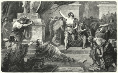 Brutus nad ciałem Juliusza Cezara, 44 pne autorstwa Hermann Vogel
