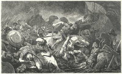 Lot Persów po bitwie pod Maratonem, 490 pne autorstwa Hermann Vogel