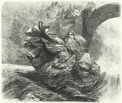 Frederick Barbarossa utonął w rzece Saleph podczas trzeciej krucjaty, 1190 autorstwa Hermann Vogel