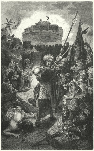 Niemieccy landsknechci plądrują Rzym, 1527 autorstwa Hermann Vogel