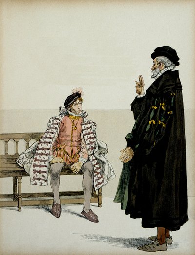 Henryka IV (1553-1610) przed swoim profesorem La Gaucherie. Ilustracja Hermanna Vogla (1856-1918) w „”Henri IV”” autorstwa Hermann Vogel