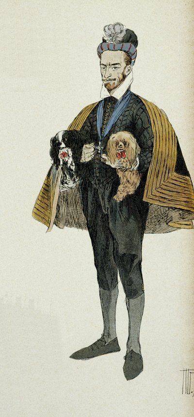 Portret Henryka III (1551-1589), króla Francji (1574-1589) i króla Polski (1574). Ilustracja 1907, Hermann Vogel (1856-1918). Kolekcja particuliere. autorstwa Hermann Vogel