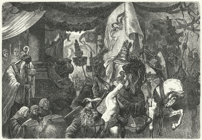 Teoderyk Wielki, król Ostrogotów, wkracza do Rzymu autorstwa Hermann Vogel
