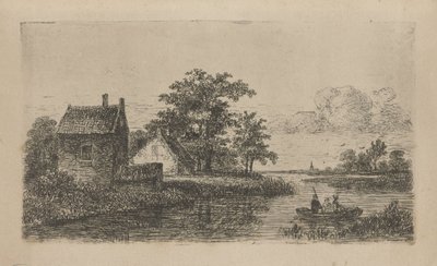 Trzech mężczyzn w łodzi autorstwa Hermanus Jan Hendrik van Rijkelijkhuysen