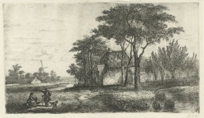 Krajobraz z turystą autorstwa Hermanus Jan Hendrik van Rijkelijkhuysen
