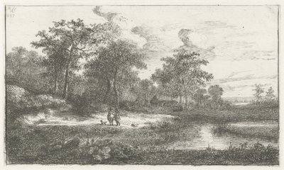Dwóch myśliwych w ven autorstwa Hermanus Jan Hendrik van Rijkelijkhuysen
