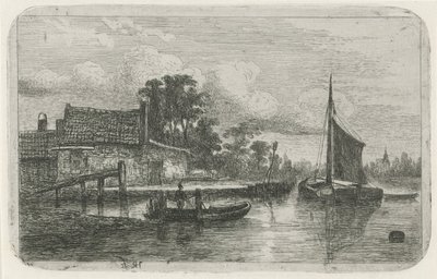 Żaglowiec na nabrzeżu autorstwa Hermanus Jan Hendrik van Rijkelijkhuysen