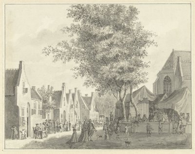 Targ we wsi Valkenburg autorstwa Hermanus Petrus Schouten