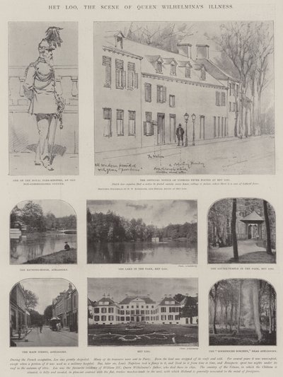 Het Loo, scena choroby królowej Wilhelminy autorstwa Hermanus Willem Koekkoek