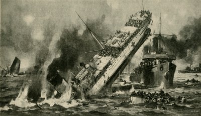 Zatonięcie Anglii, I wojna światowa, 17 listopada 1915, ok. 1920. autorstwa Hermanus Willem Koekkoek