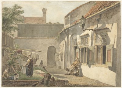 Dziedziniec z figurami w Utrechcie autorstwa Hermanus van Brussel