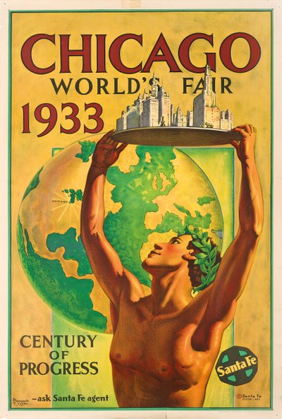 Plakat reklamujący Wystawę Światową w Chicago w 1933 roku autorstwa Hernando Villa