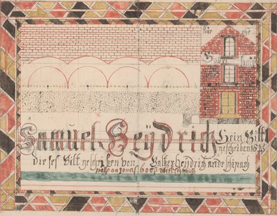 Rysunek dla Samuela Heydricha, 1845 (tusz, wc i ołówek na papierze) autorstwa Heydrich Baltzer